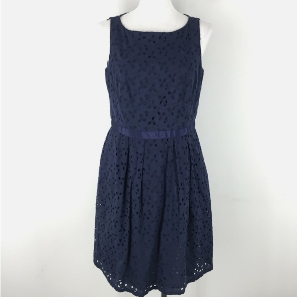 Ralph Lauren Navy blue Eyelet Sheath dress Sleeveless